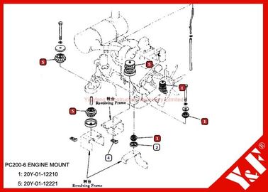 OEM KOMATSU Vervangstukken pc200-6 Motorsteun 20Y-01-12210 20Y-01-12221
