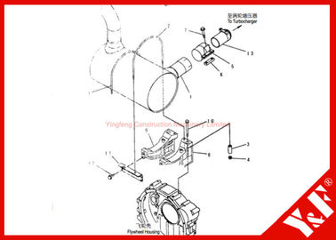 Het Graafwerktuigdelen pc200-7 van KOMATSU 6738-11-5510 Geluiddemper 6738-11-5940 u-Bout 6210-11-5232 Klem 6210-11-5232 Plaat