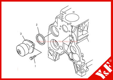 6D102 het Graafwerktuigdelen pc200-7 van motorkomatsu 6735-61-1502 de Assemblage van de Waterpomp