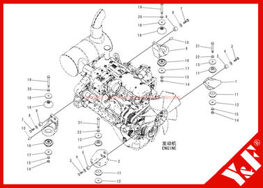 Graafwerktuig pc200-8 Motoronderstel/de Rubberschokbreker 20Y-01-12 20Y-01-12222 van het Motorkussen